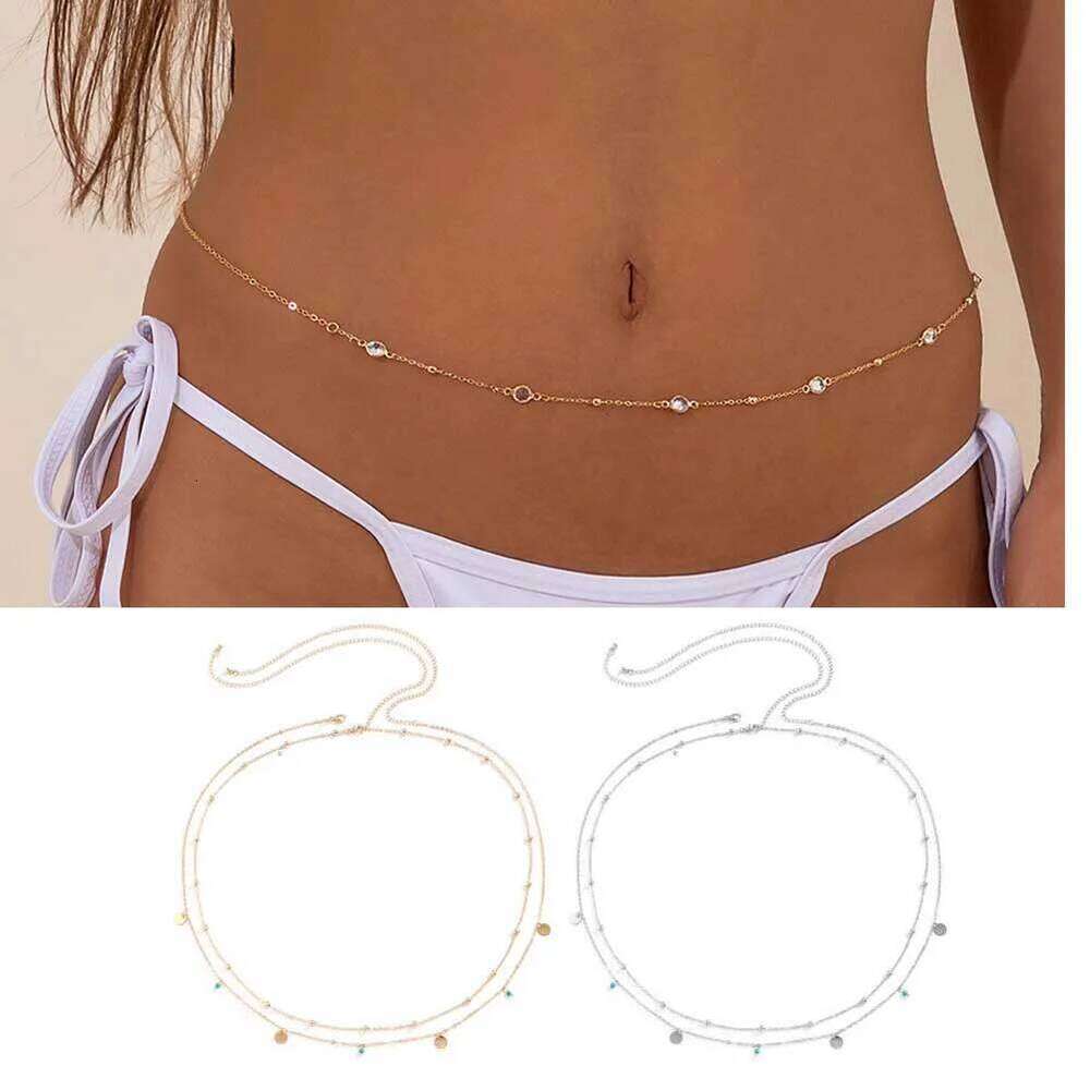 Women's Waist Sexy Double Thin Charming Butterfly Belly Chain Summer Beach Bikini Body Jewelry H260228