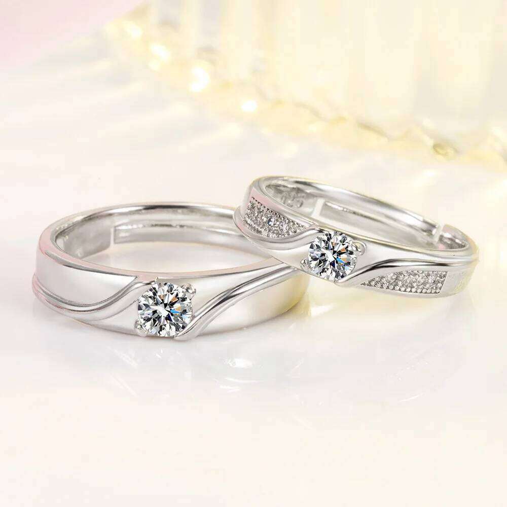 New Arrivals Women's 925 Sterling Silver High Quality Crystal Zircon Jewelry Fashion Couple Ring For Men XY0319 H260228