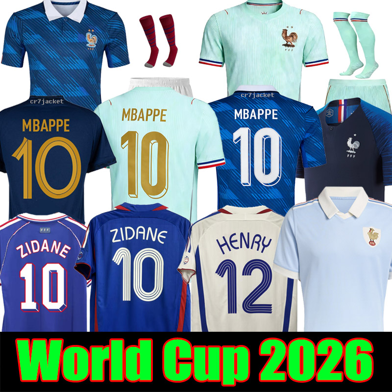 france jersey world cup 2026 maillot quipe de French Soccer Jerseys 26 27 MBAPPE DEMBELE EKITIKE Olise Kids retro Football tops Shirt maillot de foot ZIDANE vintage