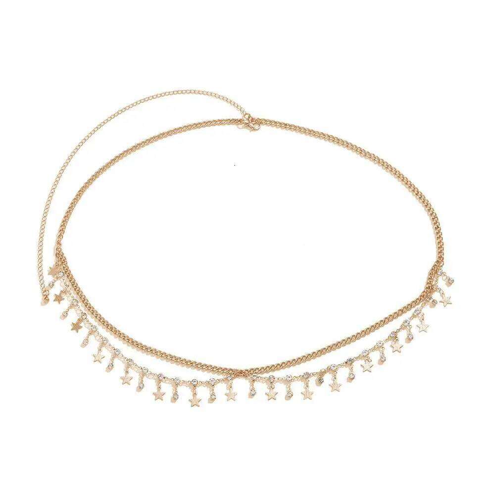 Sexy Shiny Waist Chain For Women Girls Simple Fashion Beach Bikini Multi Layered Rhinestone Star Tassel Body Cha W6Q0 H260228