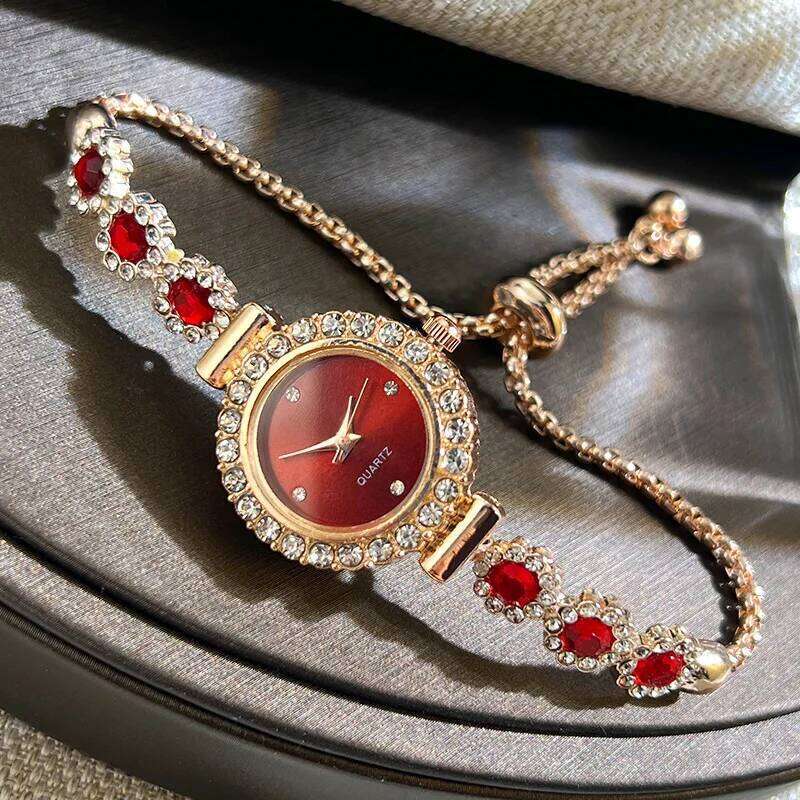 , Fashion Diamond-encrusted Light Luxury Pulling Ladies Quartz H260228