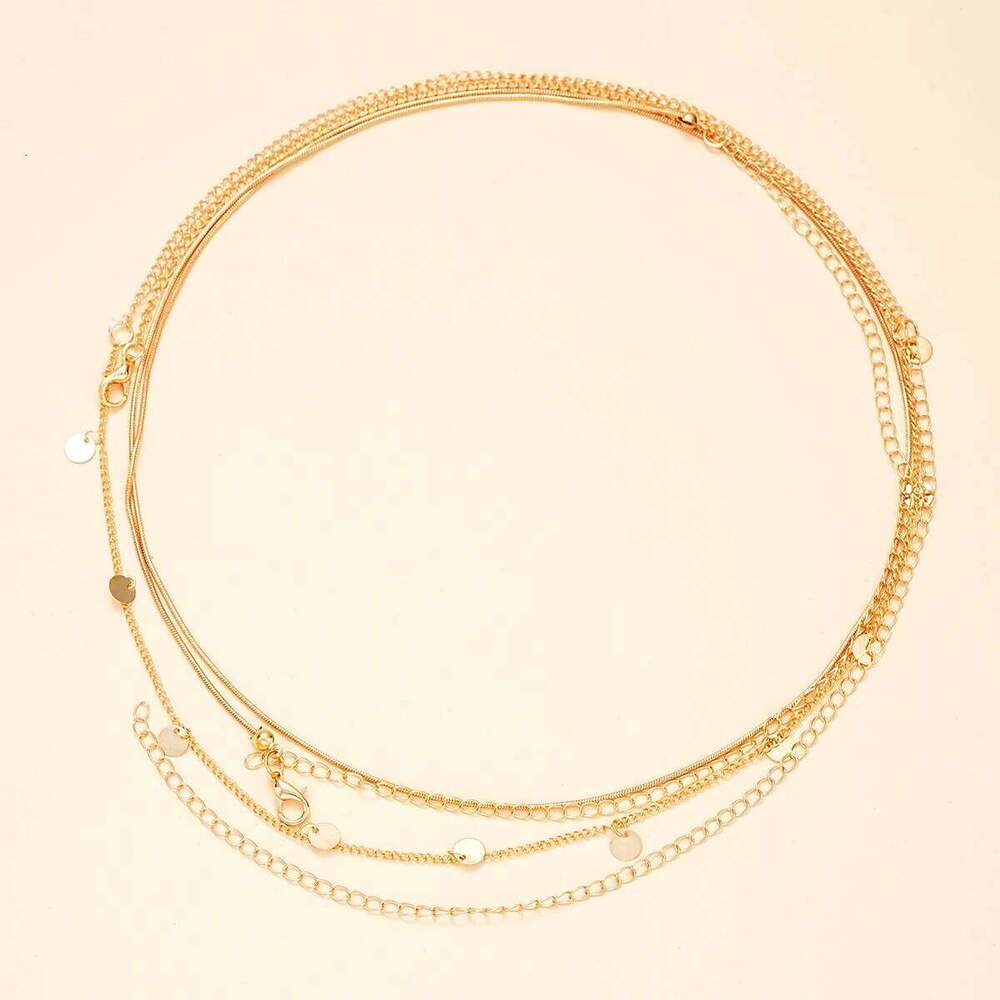 2pcs Round Coin Shape Tassel Pendant Thin Waist Simple Boho Double Layers Body Chain Summer Beach Jewelry Gifts 2024 New H260228