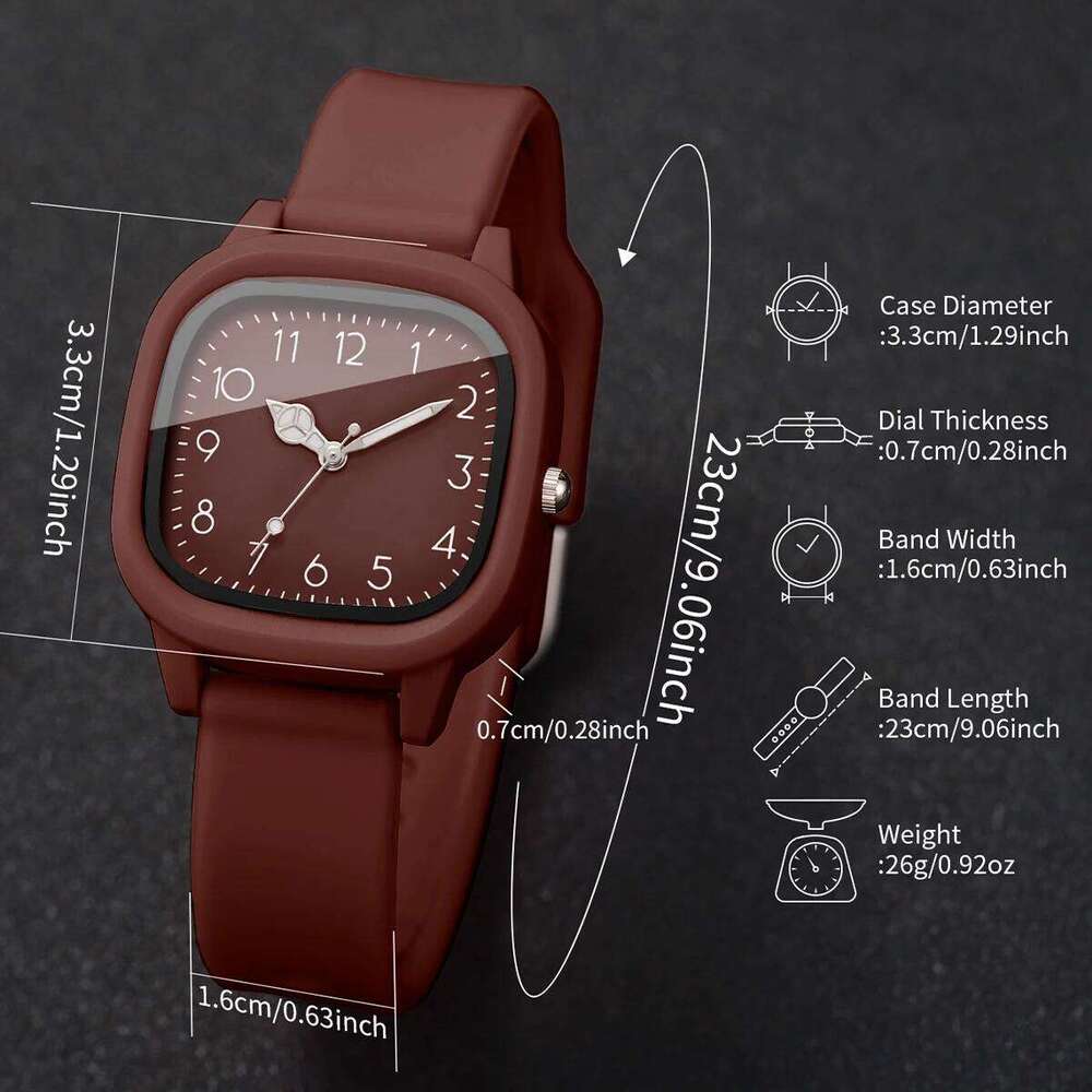 Fashion Square Dial Women es Casual Silicone Band Ladies Quartz Wrist Reloj Mujer Girls Clock GiftWithout Box H260228