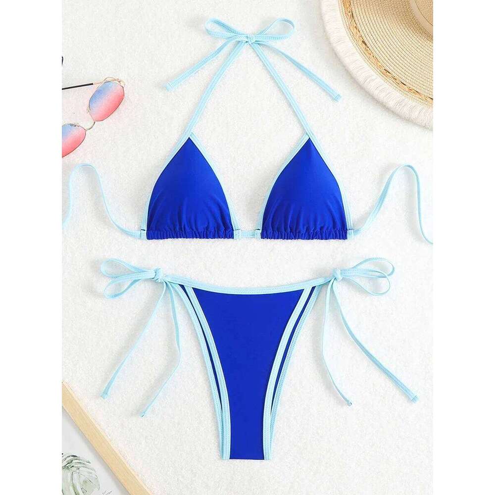 2025 Triangle Halter Bikini Sexy Brazilian Swimsuit Women String Swimwear Female Bathers Bathing Swimming Swim Suit Beachwear Z260301