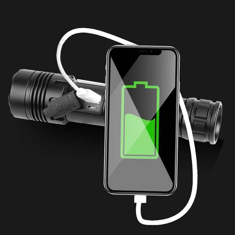 30W Zoom High Power Flashlight Tactical COB Usb rechargeable Outdoor Hiking Camping Hunting Fishing Handheld Patrol Light Torch Z260301