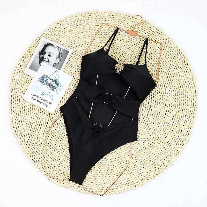 CPUTAN 2024 Sexy Black Bikini Set Hollow Out High Waist Swimsuit Biquini Swimwear Bathing Suit Push Up Ladies Summer Beachwear Z260301