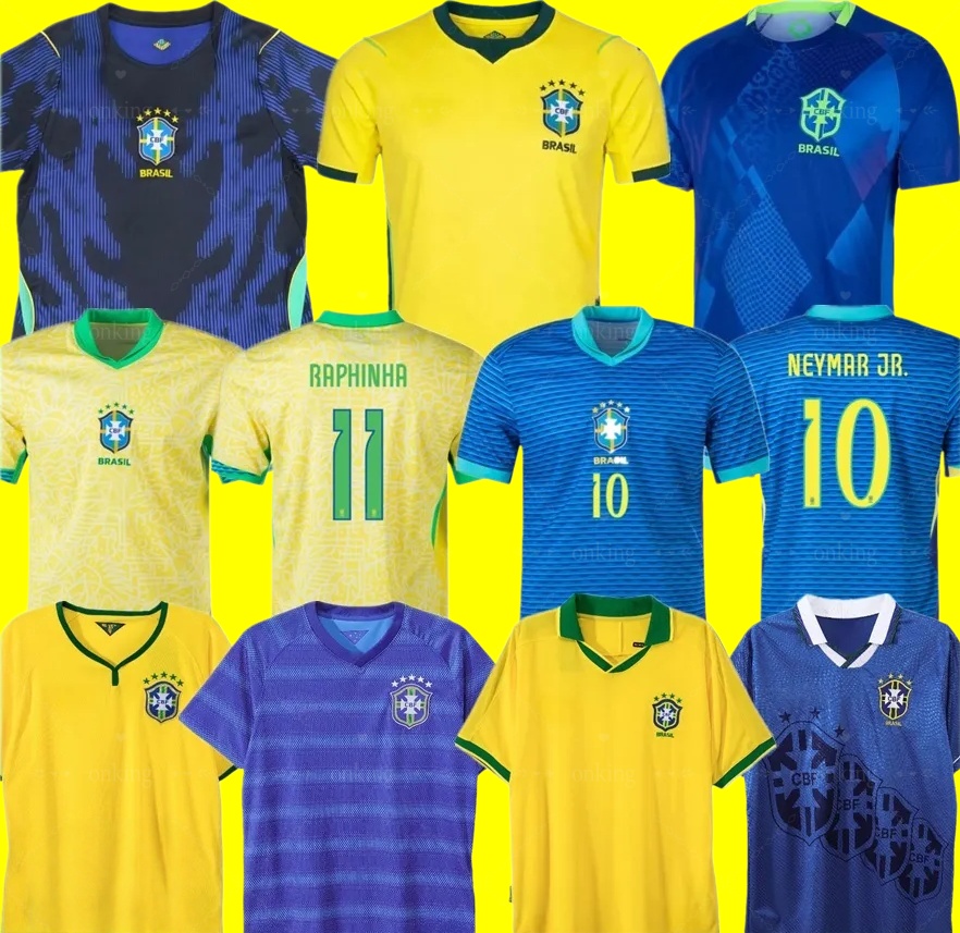 2025 2026 Brazil soccer jerseys MARCELO PAQUETA RAPHINHA NEYMAR JR COUTINHO FIRMINO JESUS VINI JR 26 27 brasil kids kit Men women 2004 2014 home Sports football