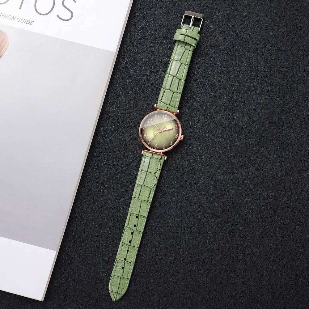 Fashion Leaf Dial Women Wrist Elegant Leather Strap Quartz For Ladies Clock Reloj Mujer Without Box H260228