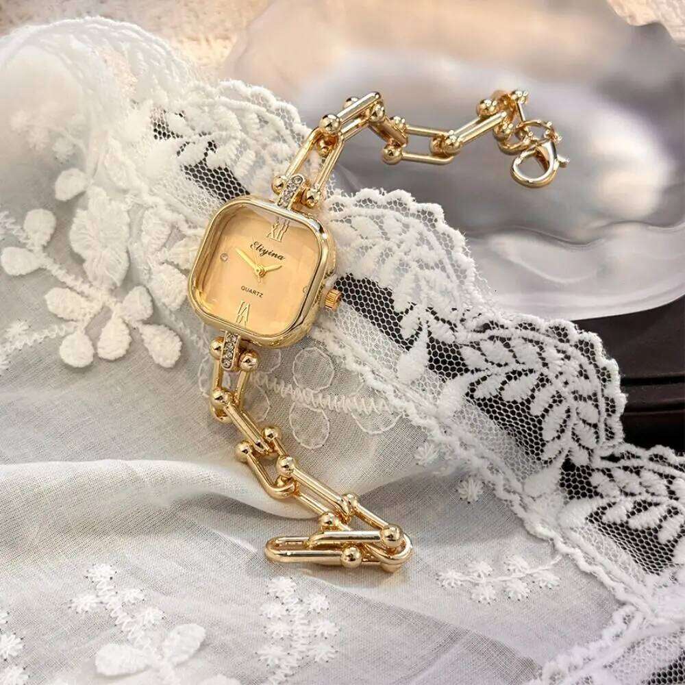 Vintage Square U-Shape Clasp Design Ladies Elegant Gift Quartz H260228