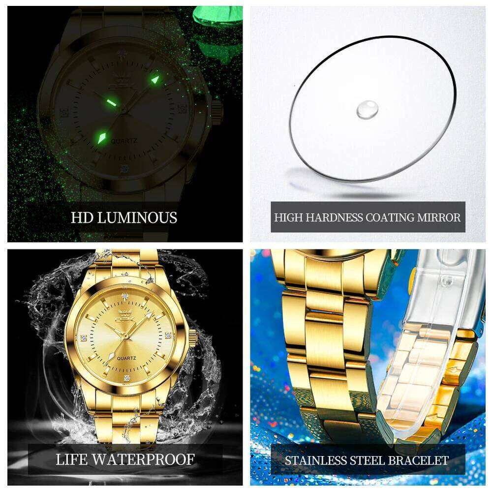 OPK brand luminous waterproof three-pin real nail scale steel belt ladies quartz 6002 H260228