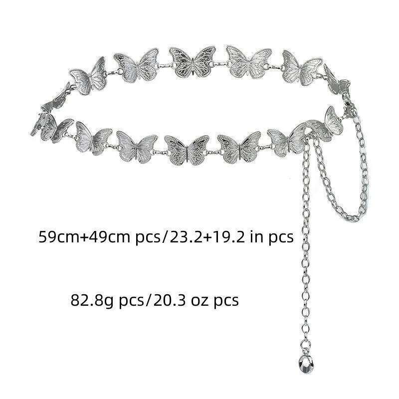 Gothic Butterfly Tassel Charm Belly Waist for Women Beaded Beach Bikini Body Chain Sexy Jewelry Party H260228