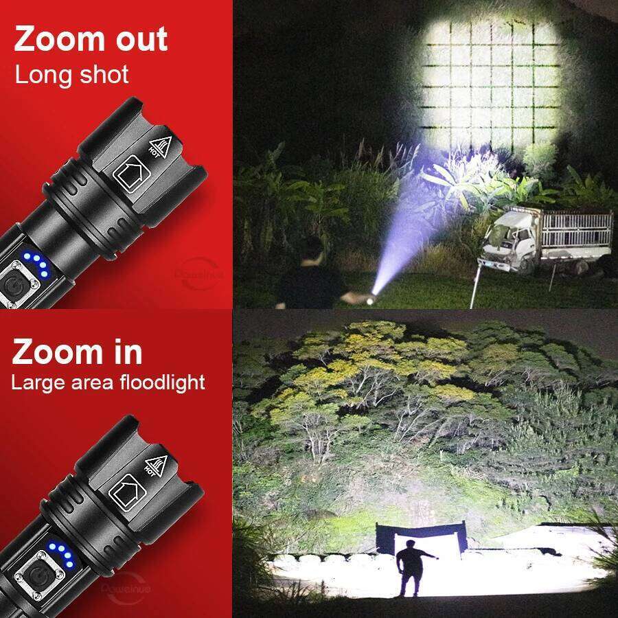 XHP390 Most Powerful Flashlight USB Rechargeable 10000LM LED High Power Tactical Lantern 2000M Long Range Camping Torch Z260301