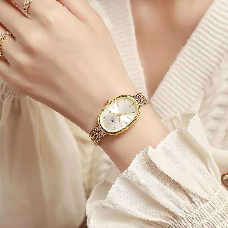 Cross border es, niche, , high-end, oval shaped dial with dotted diamonds, fashionable hot selling es H260228