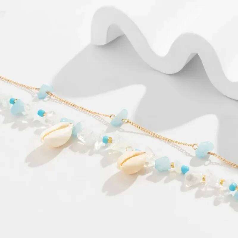 Summer Women's Bohemian Style Natural Gravel Shell Double-layer Body 2025 Bikini Beach Waist Chain H260228