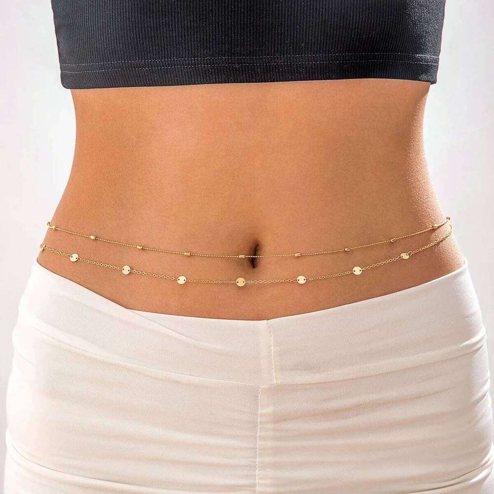 waist chainFashionable and personalized double-layer stacked snake bone chain H260228