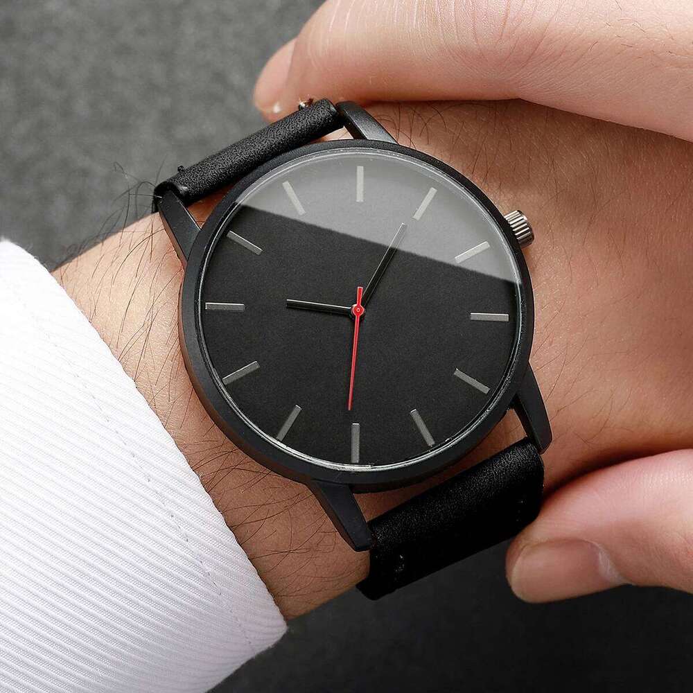 1/2PCS Simple Dial Business es Casual Leather Strap Analog Quartz for Men Clock Reloj HombreWithout Box H260228