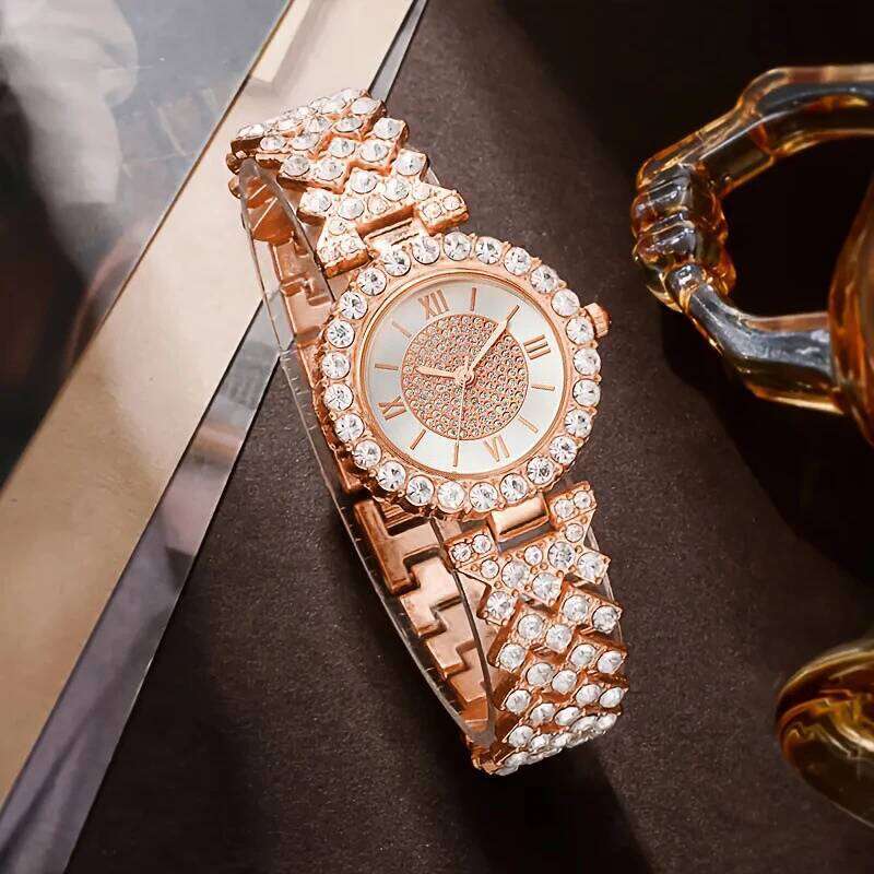 Fashion Rhinestone Women's Roma Scale Dial Quartz es Reloj Mujer Relogio Feminino H260228