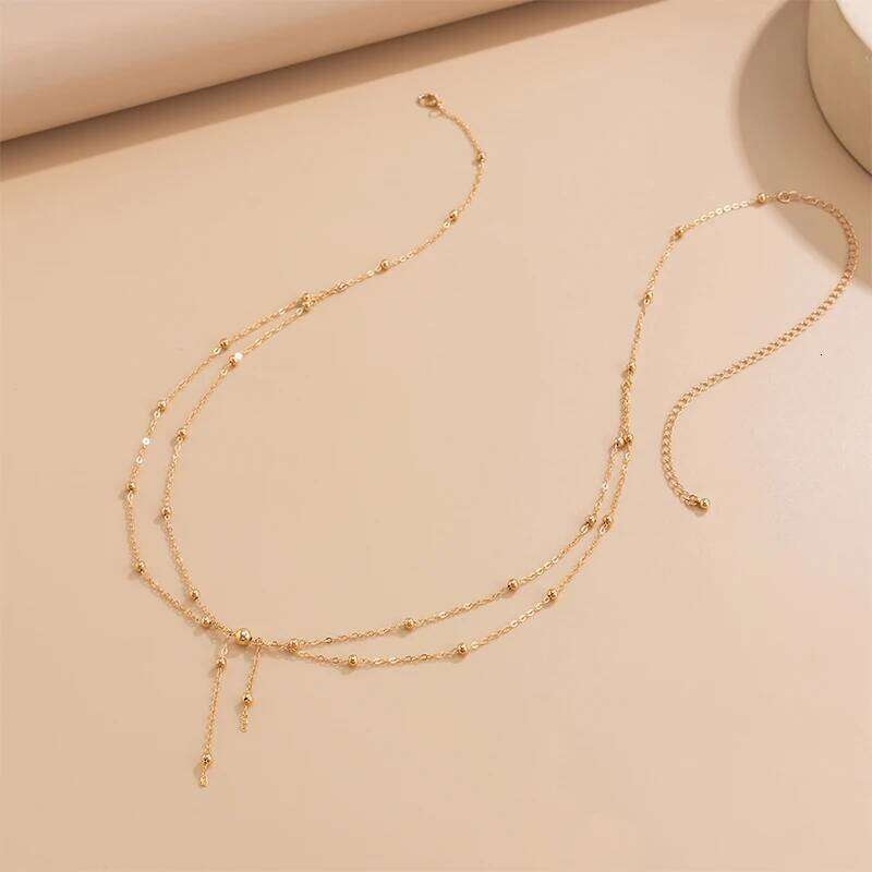Sexy Double-Layer Tasse Chains Spicy Girl Body Chain Cross-Border Versatile Metallic Round Bead Waist Accessory H260228