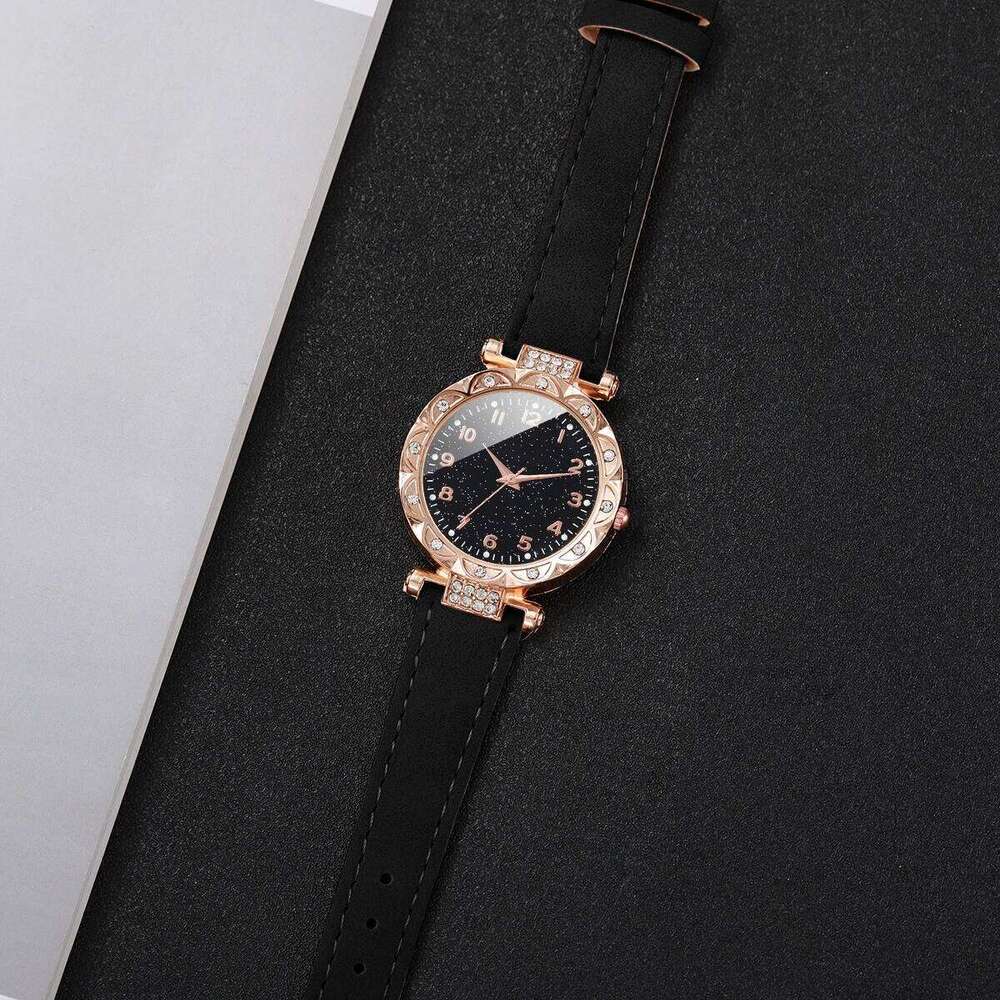 Fashion Arabic Starry Sky Dial Women Quartz Wrist Ladies Casual Leather Strap Relogio FemininoWithout Box H260228
