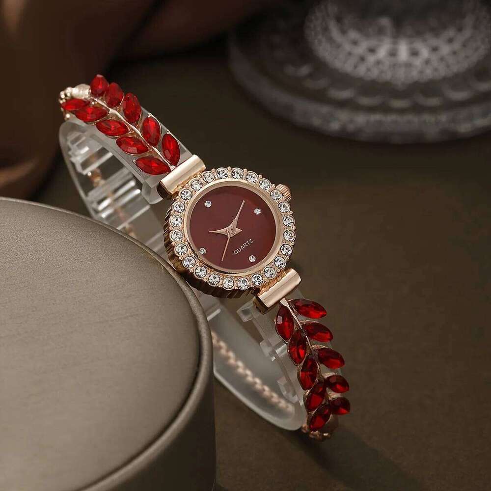 1/4PCS Elegant Women's Wrist Set Fashion Rhinestone Band Ladies Quartz es Reloj MujerWithout Box H260228