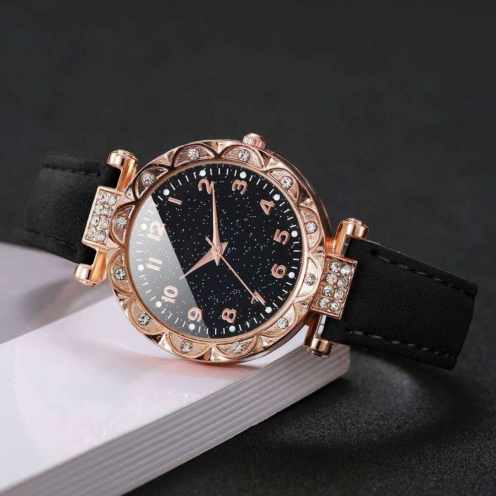 Fashion Arabic Starry Sky Dial Women Quartz Wrist Ladies Casual Leather Strap Relogio FemininoWithout Box H260228