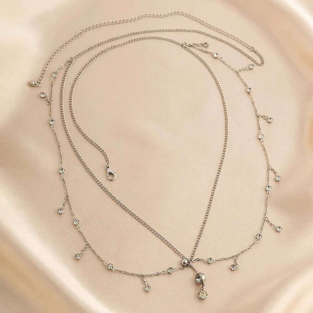 Multilayer Shiny Tassel RhinestoneBelly Waist Chain Bikini Goth Piercing Navel Nail Body Wedding Jewelry Festival Accessories H260228