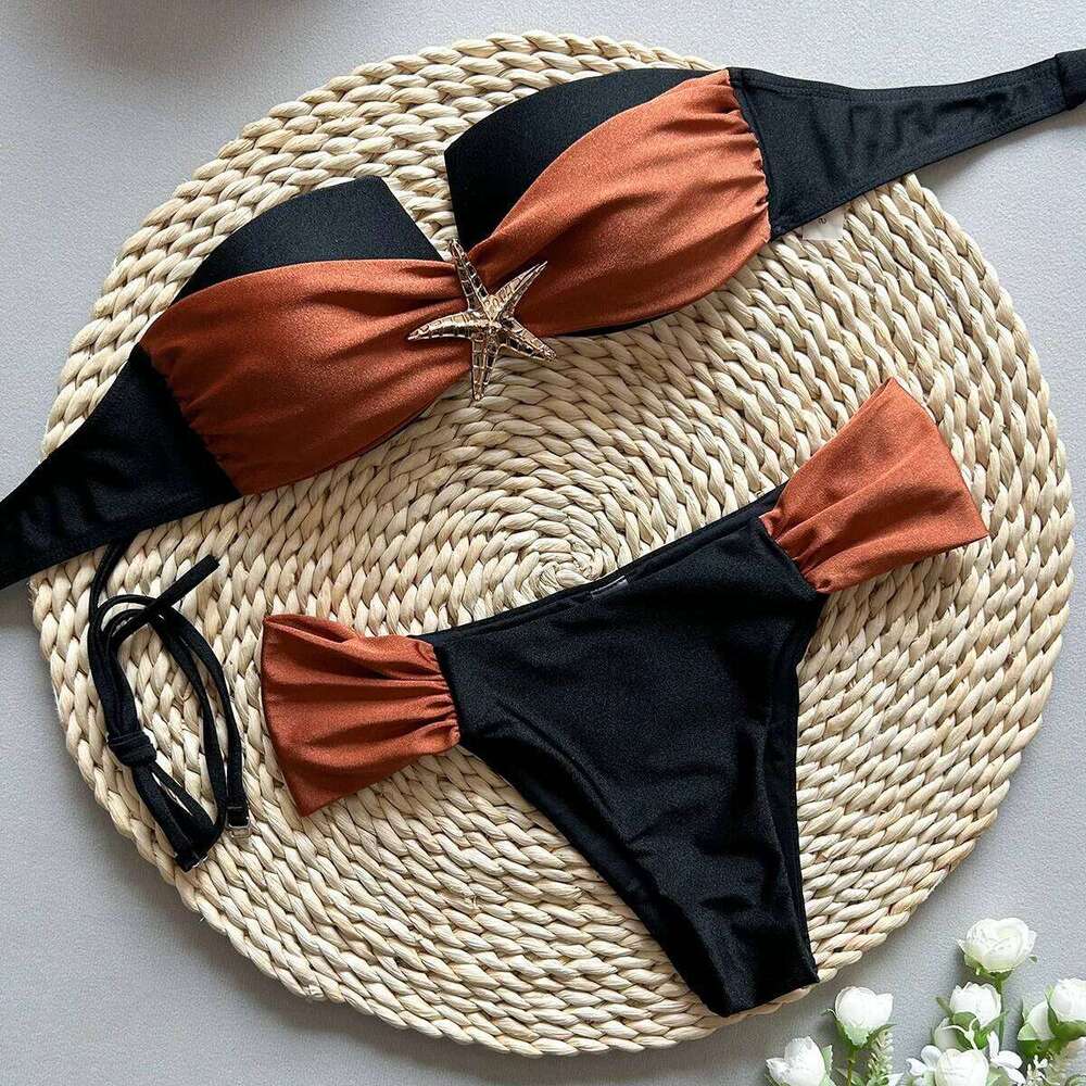 2025 New Sexy Bikini Tube Top Split Women's Swimwear Z260301