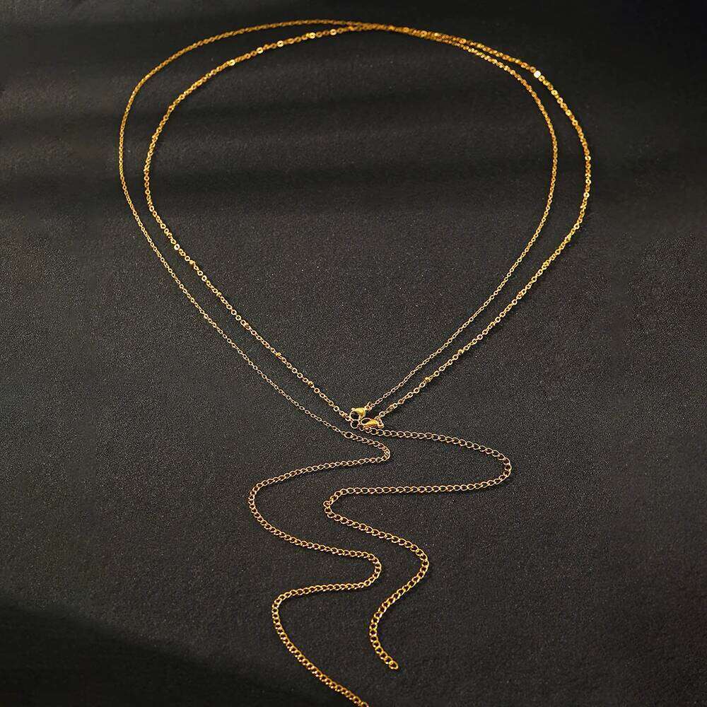 Stainless Steel Fashion Minimalist New Design Exquisite Layered Waists Chain For Women Jewelry H260228