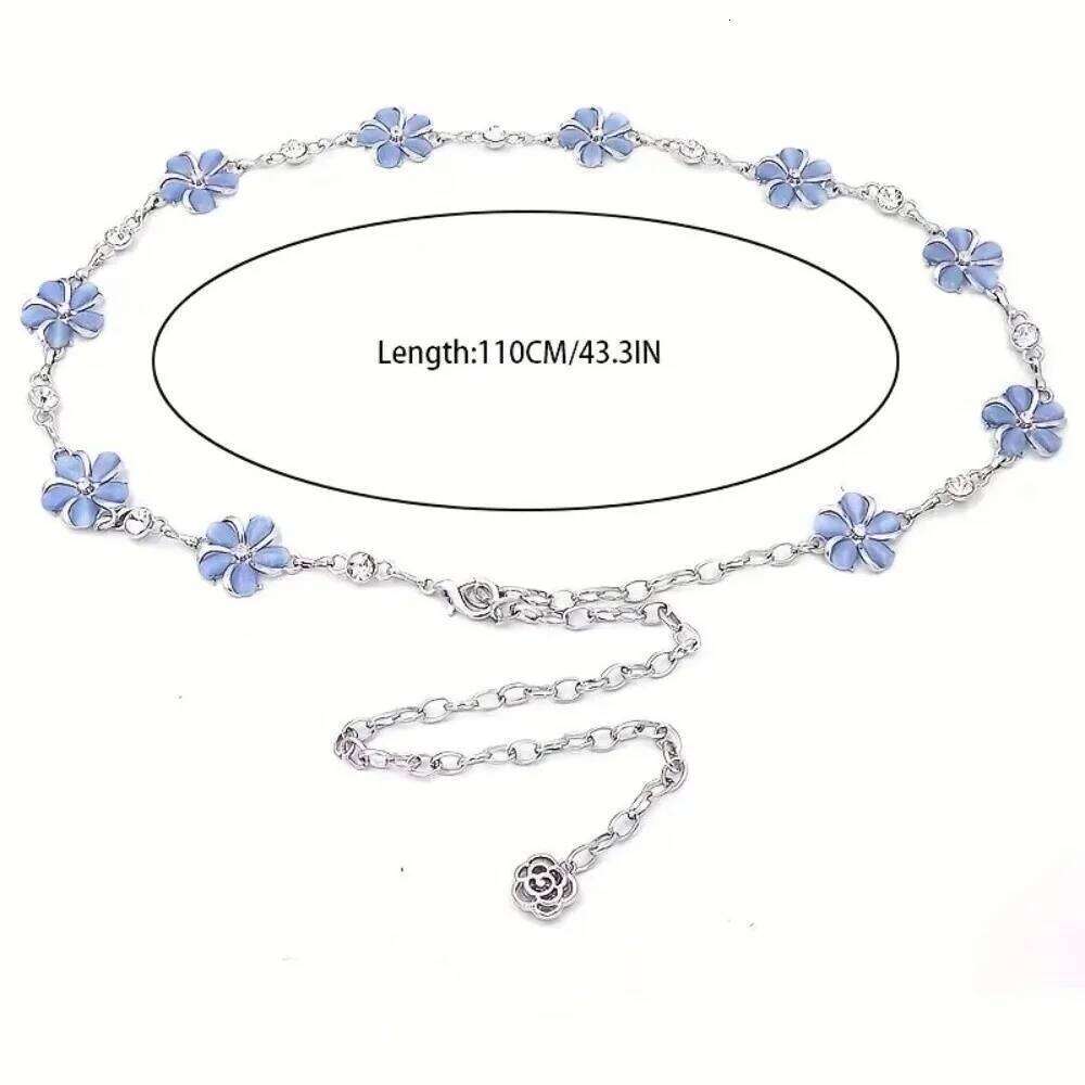 Trendy Elegant Boho Style Metal Belly Body Chain Adjustable Flower Pendant Belt Women Waist Jewelry Accessories H260228