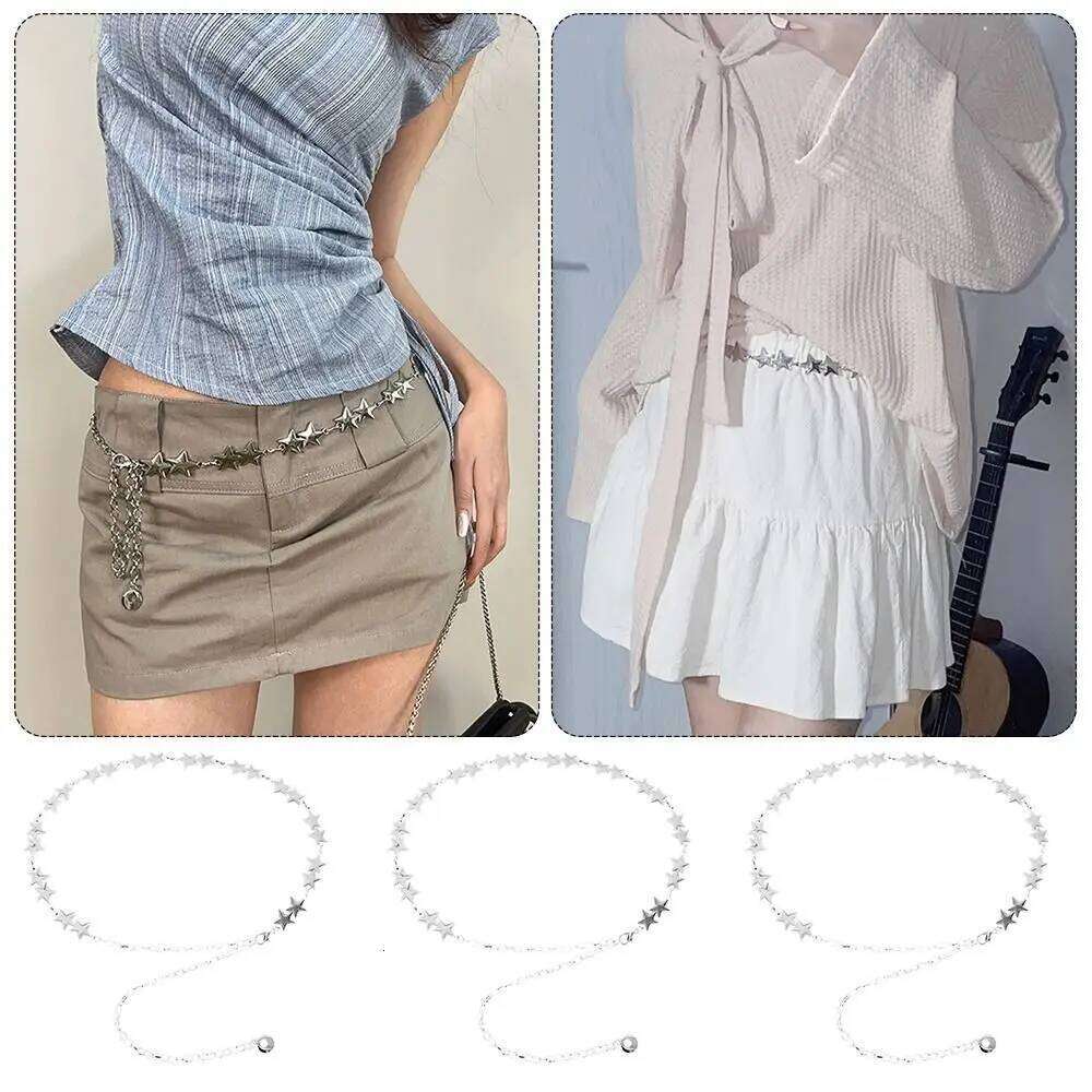 Decorative Multilayer Punk Dress Jeans Accessory Belt Gold Silver Metal Waist Chain Body Jewelry H260228