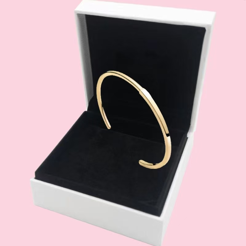 Deisgner Open Cuff Bracelets Women Authentic S925 Sterling Silver 18k Gold Filled With BOX Bangles Birthday Christmas Gifts Jewelry BR043