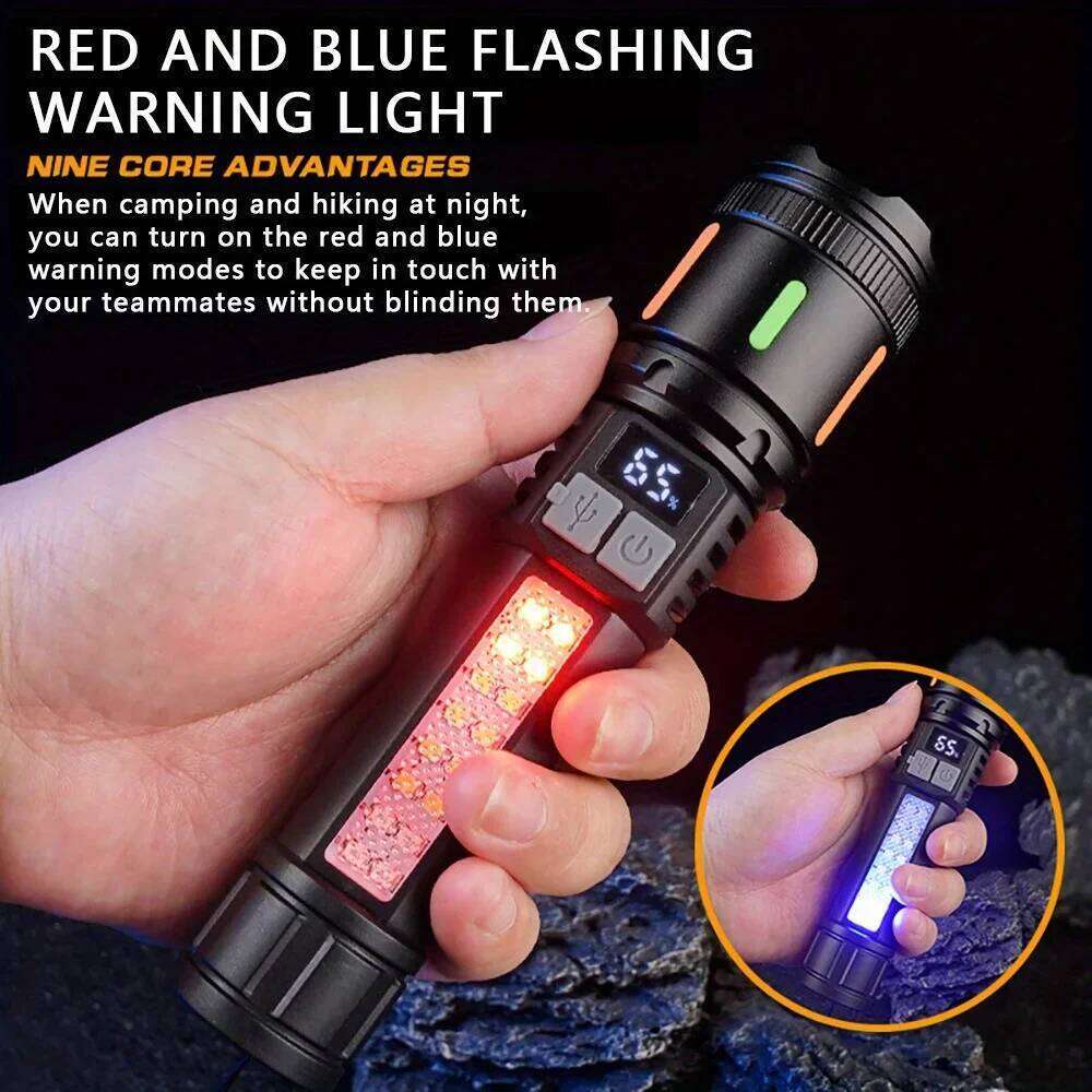 Long Range Flashlights Rechargeable Torch With Multifunctional Zoomable Waterproof For Emergencies Outdoors Camping Home Z260301