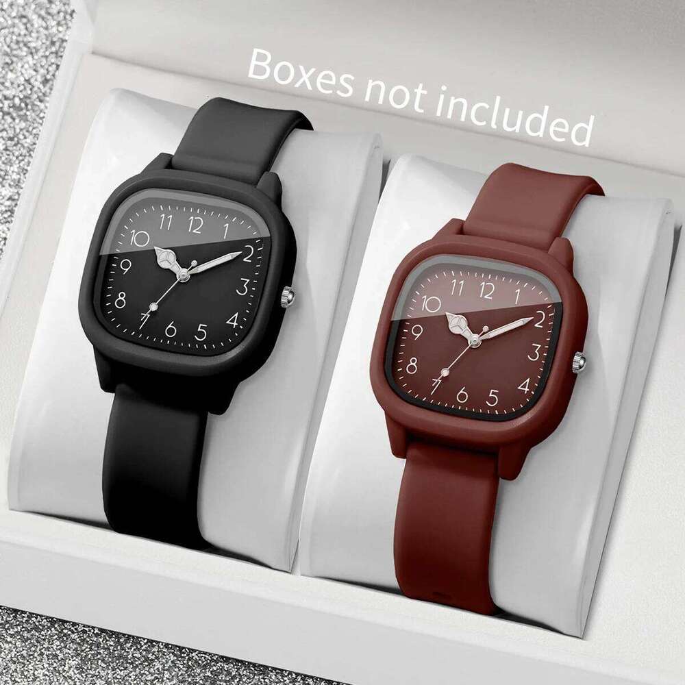 2/4PCS Fashion Square Silicone Strap Women Wrist With Heart Set Reloj Mujer Girls Clock GiftWithout Box H260228