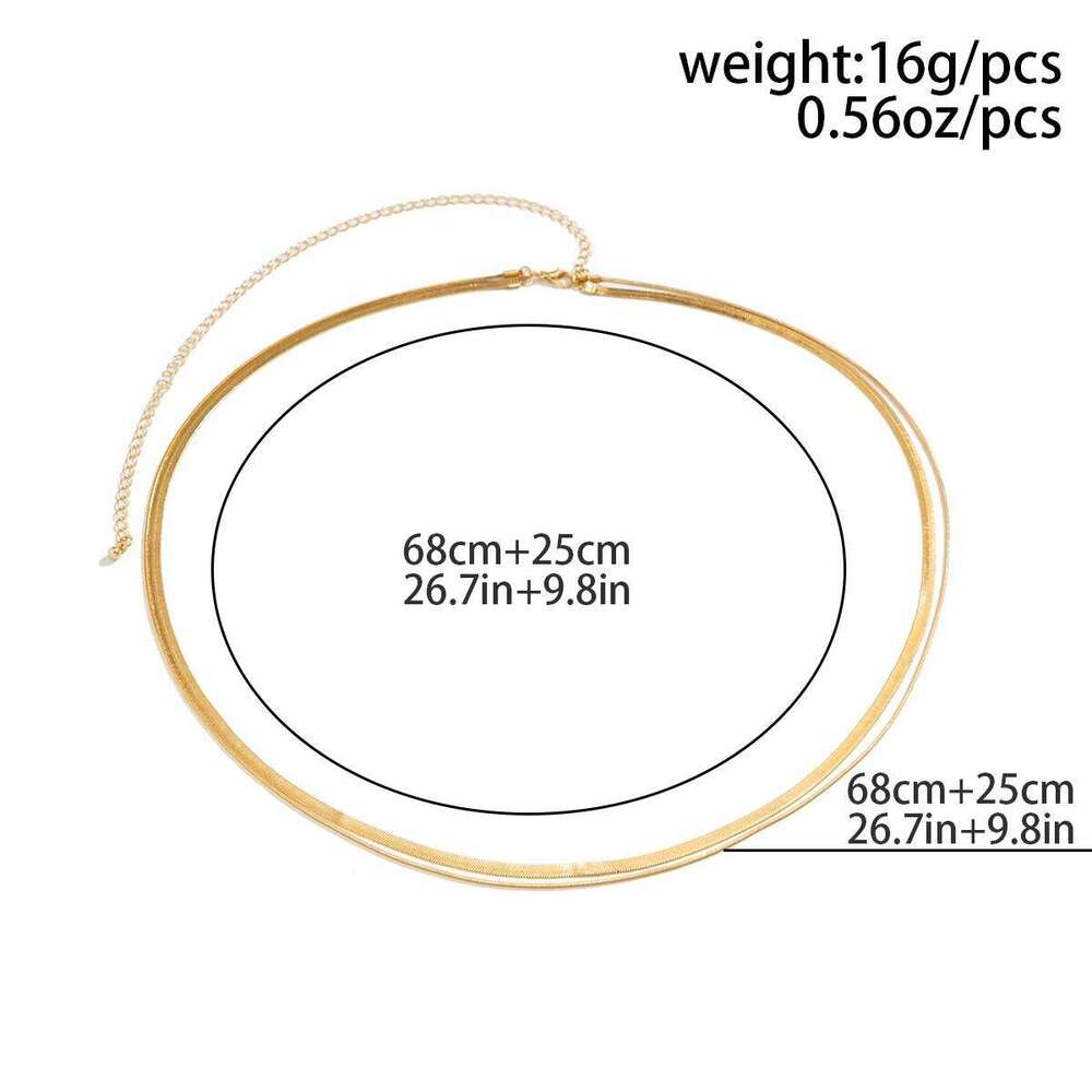 Salircon Minimalist Double-layer Metal Flat Snake Belly Waist Chain Women's Fashion Sexy Bikini Beach Summer Body Jewelry H260228