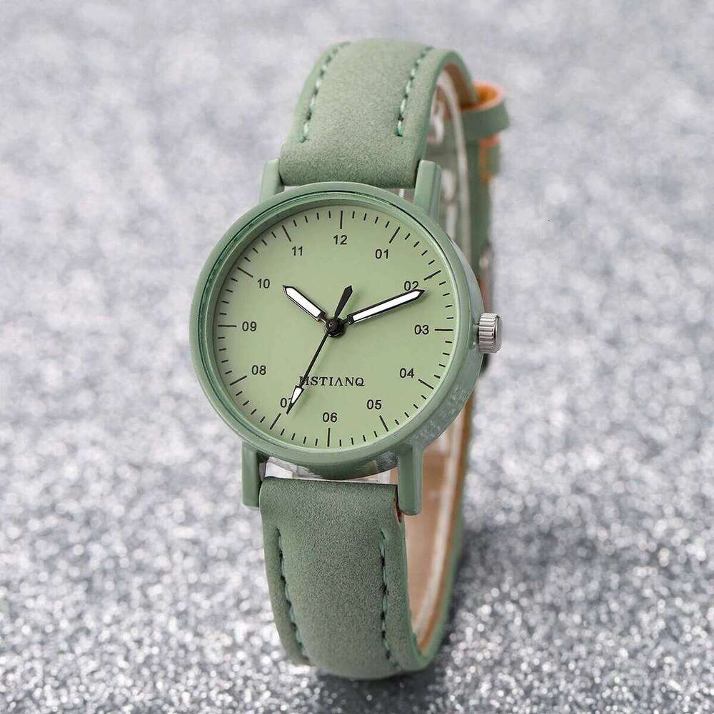 2PCS/Set Women's Fashion Arabic Dial Leather Band Quartz es Flower Set H260228