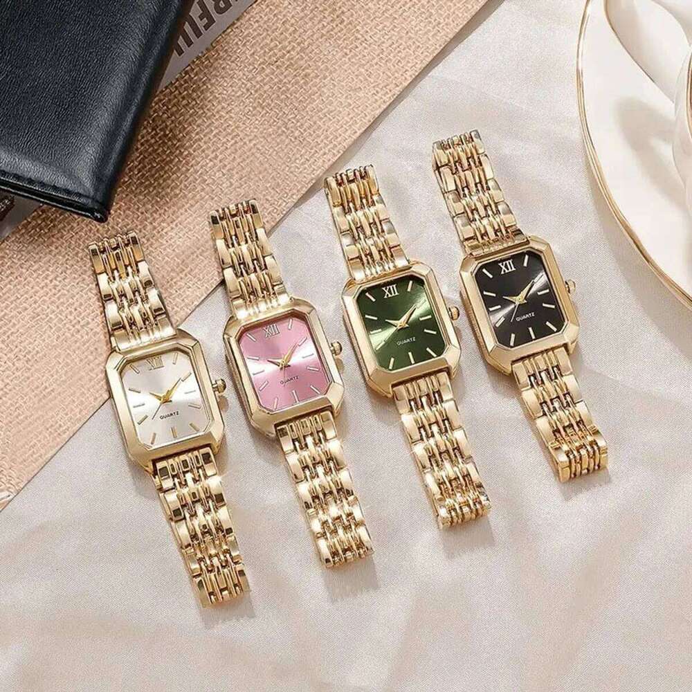 Versatile Women's Light Luxury Steel Band Female Student Fashion Simple Square Quartz H260228