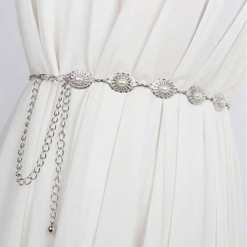 New Hollow Imitation Pearl Waist Belly Chain for Women Sexy Bikini Belt Adjustable Body Chains Jewelry Accessories Gifts H260228