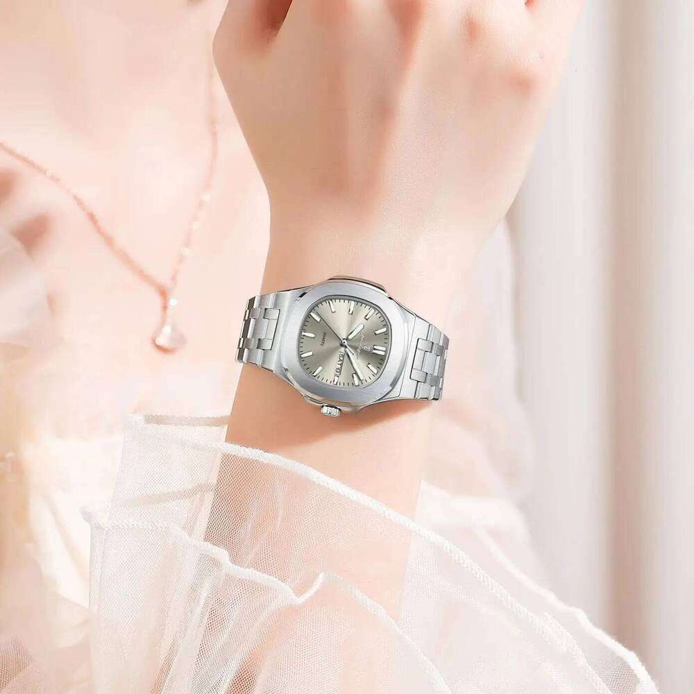 POEDAGAR Square Fashion For Woman Luminous Waterproof Date Week Ladies Stainless Steel Quartz Casual Women's es H260228