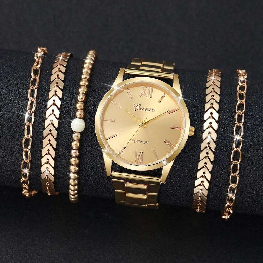 3/6PCS Fashion Women es Simple Roma Dial Analog Quartz Wrist s Set Reloj MujerWithout Box H260228