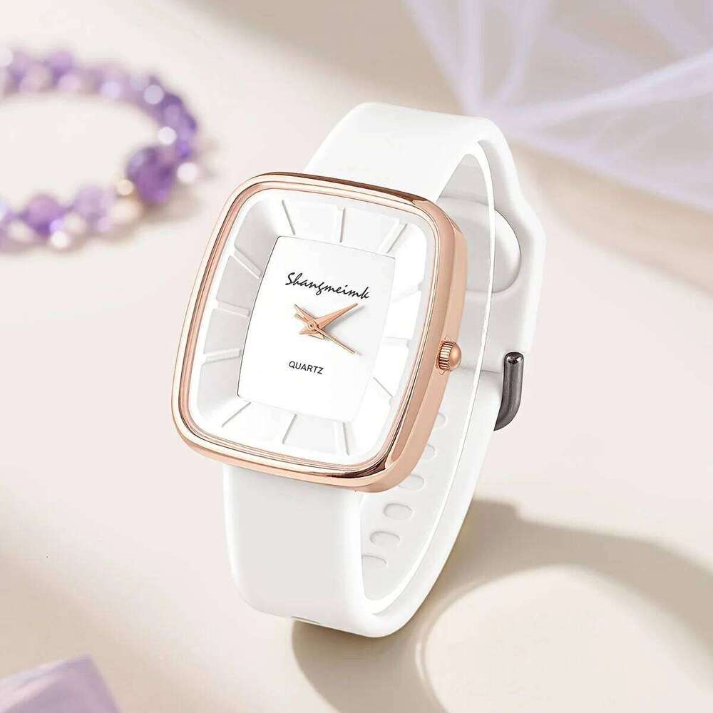 Fashion Square Womens Quartz Wrist Elegant Silicone Band Ladies es Reloj Mujer H260228