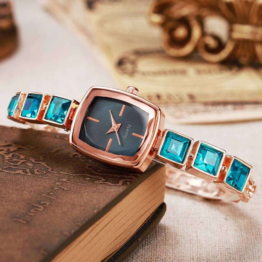 Luxury Rhinestone Women Quartz Elegant Square Dial Wrist For Ladies Clock Reloj Mujer H260228