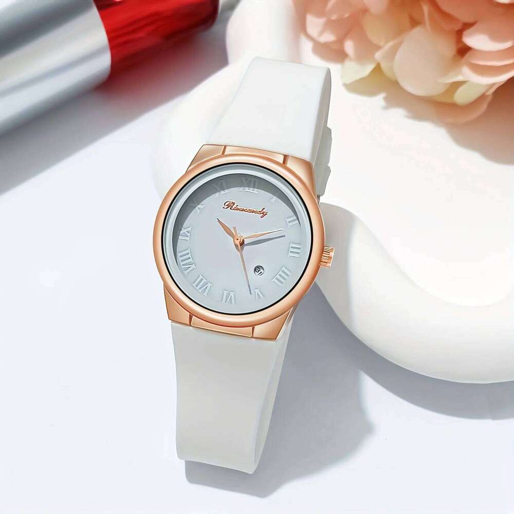 Fashion Roma Dial Women Calendar Quartz es Casual Silicone Band Ladies Sports Wrist Reloj Mujer H260228