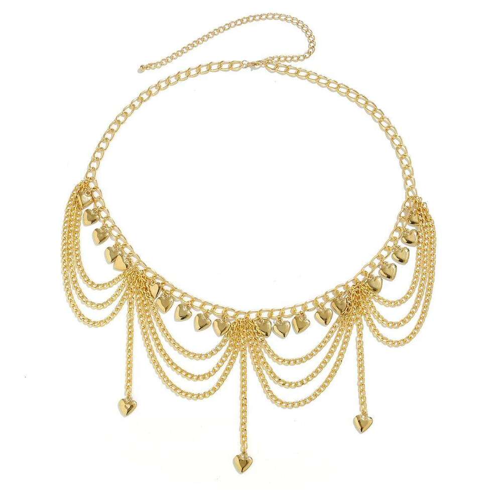 Ingemark Multilayer Butterfly Ball Heart Pendant Tassel Lingerie Chain Waist Belly Belt Women Summer Bikini Body Jewelry H260228