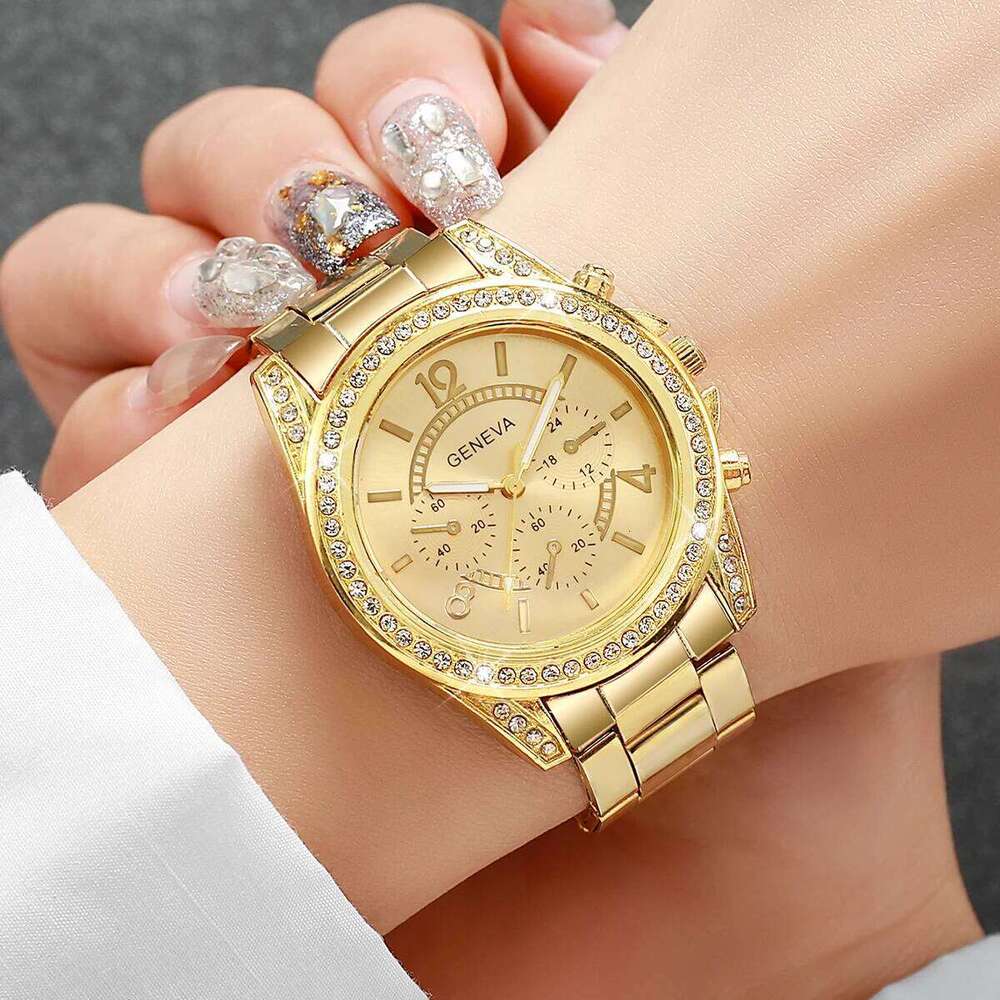 Luxury Diamond Women es Arabic Dial Alloy Strap Quartz Wrist Reloj Mujer Girls Clock GiftWithout Box H260228