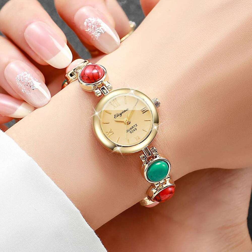 Color Random 1/2PCS Elegant Beads Strap Women es Fashion Ladies Roma Dial Quartz Wrist Without Box H260228