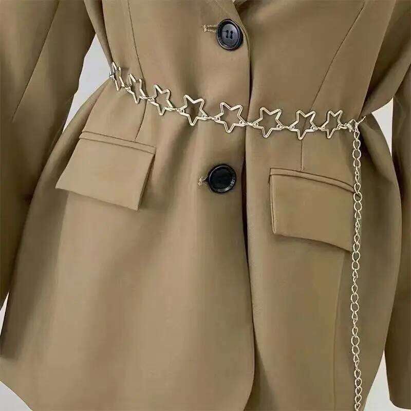 Cross Border Jewelry Personalized Hollow Star Waist Body Chain Minimalist Versatile Jeans Hip Hop Belt Accessories H260228