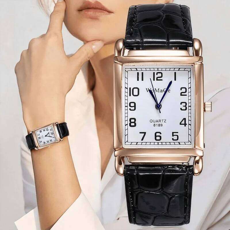 Retro Rectangular Women's Casual Leather Belt Quartz es for Woman Fashion Ladies Clock Gift relogio feminino H260228