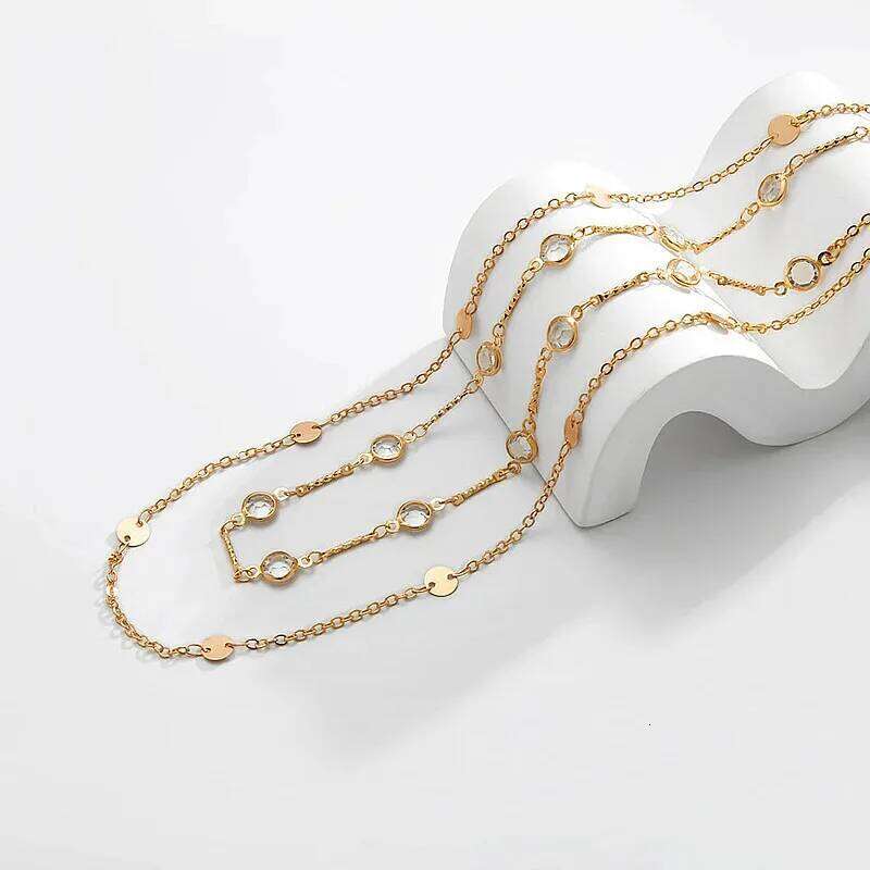 Fashion Zircon Double Layered Waist for Women Luxury Metal Shiny Rhinestone Bikini Body Chain Jewelry Party Gifts H260228