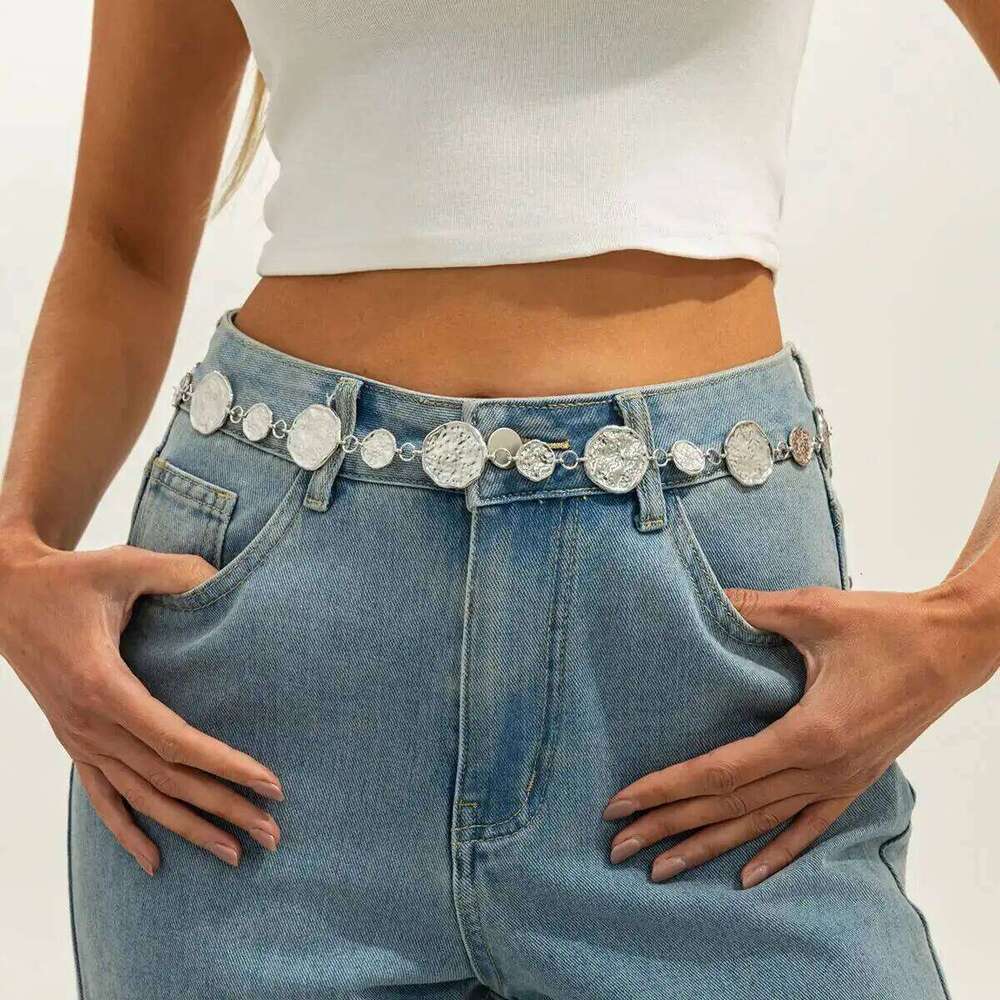 KunJoe New Trendy Round Geometry Belly for Women Beach Bikini Sexy Golden Waist Chain Body Jewelry Metal Belt Accessories H260228