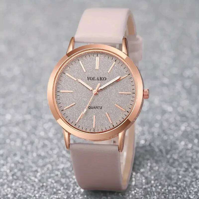 New Simple Women es Design Leather Ladies Quartz Wrist Womens Small Round Dial Clock H260228